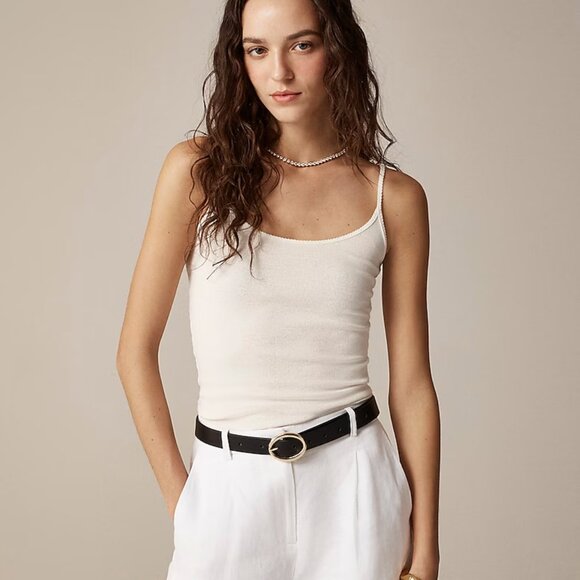 NWT J.Crew Fine Rib Camisole Size Medium in Ivory - Picture 2 of 5